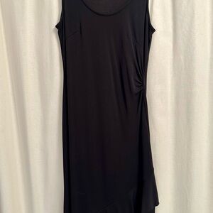 LOFT Black Asymmetrical Sleeveless Dress